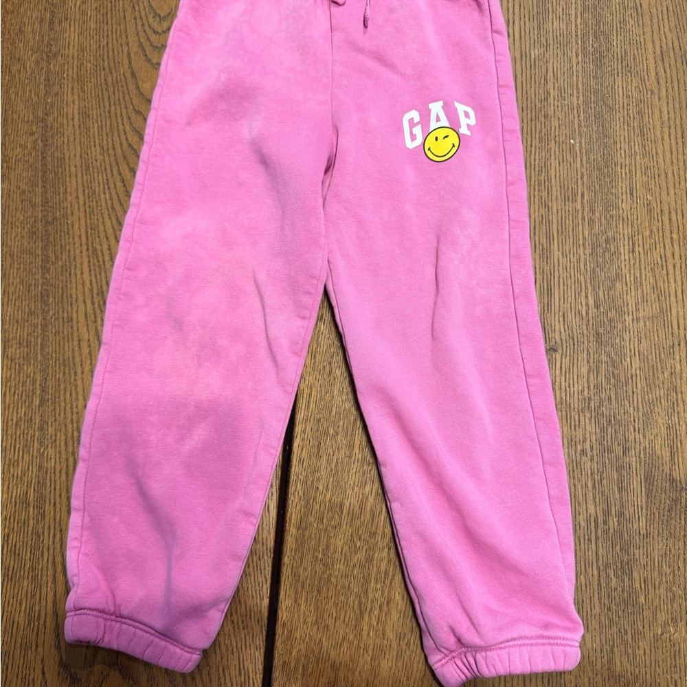 GAP Kids Bright Pink Joggers with Smiley Logo